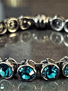 Sterling Silver and Tourmaline Link Bracelet